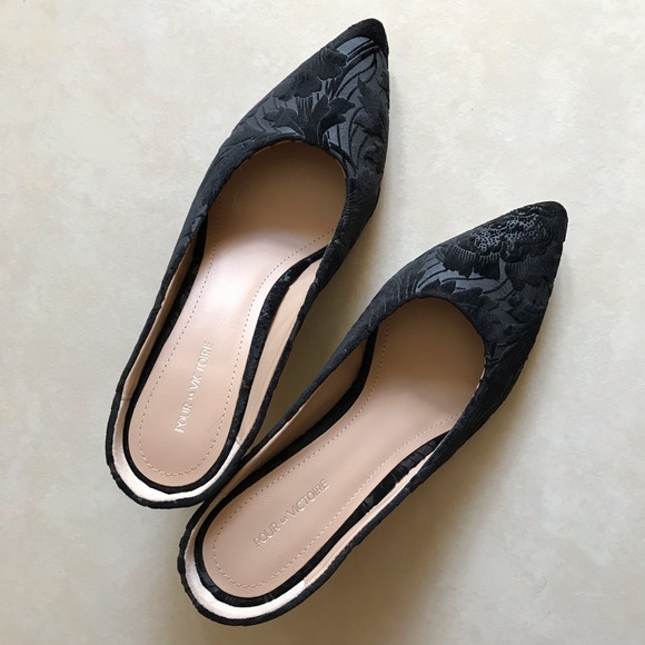 Pour La Victoire Daria Black Velvet Mule Pump - Picture 4 of 8